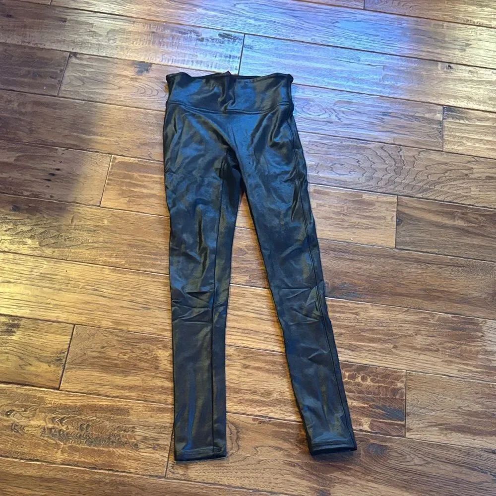 SPANX Black Faux Leather Jeggings